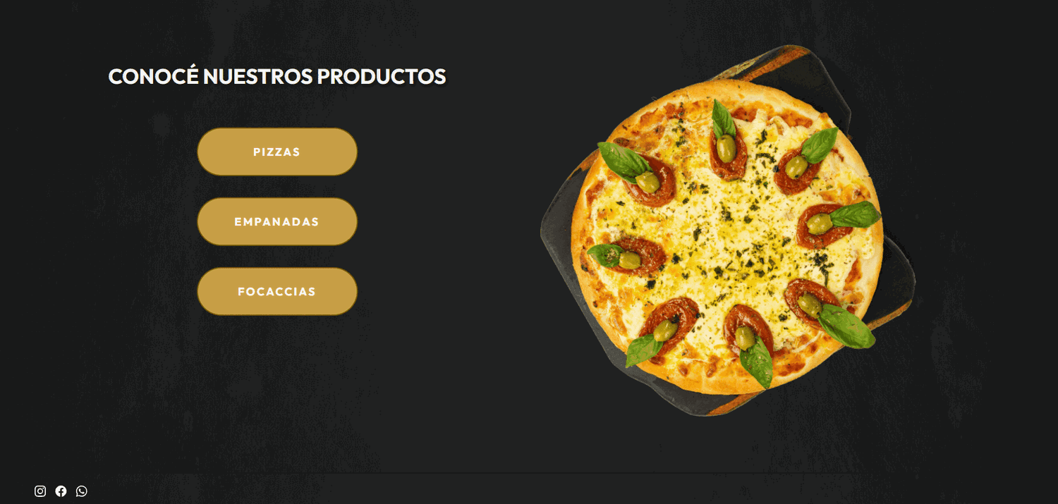 Pizzeria Web homepage screenshot