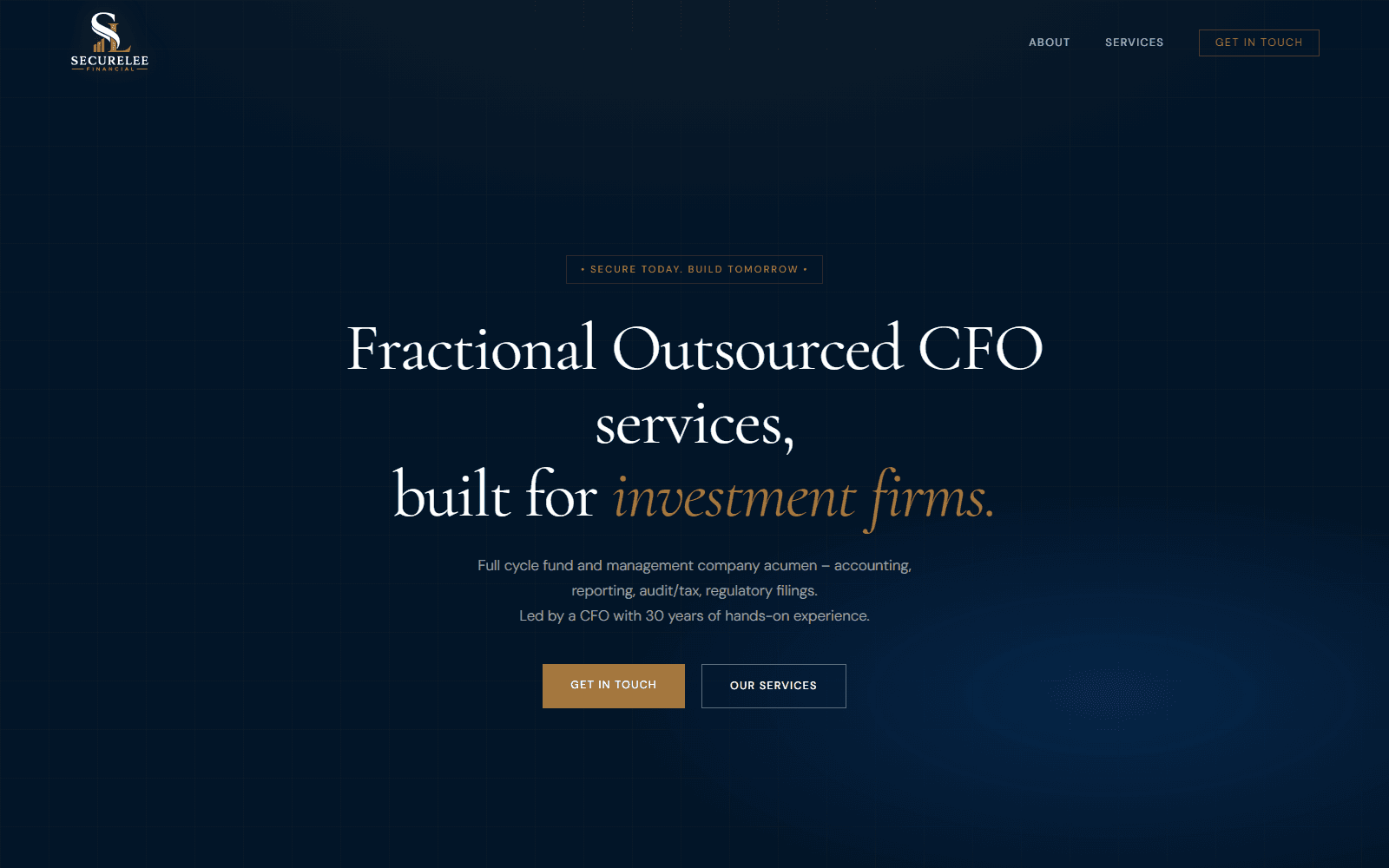 SecureLee Financial homepage